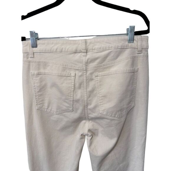 Talbots White Corduroy Straight Leg Pants Size 10 Capsule Y2K minimalist - Picture 3 of 11